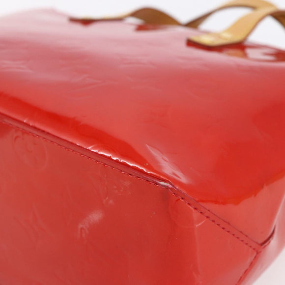 LOUIS VUITTON Monogram Vernis Reade PM Hand Bag Red Rouge M91088 LV Auth BA7437