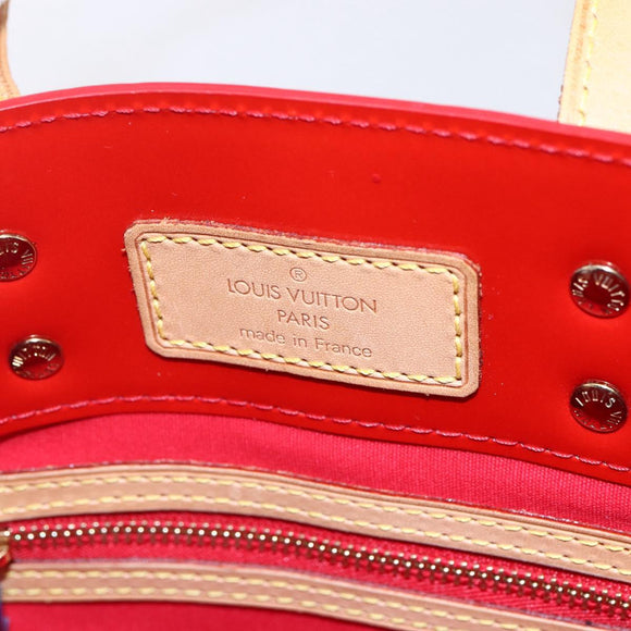 LOUIS VUITTON Monogram Vernis Reade PM Hand Bag Red Rouge M91088 LV Auth BA7437