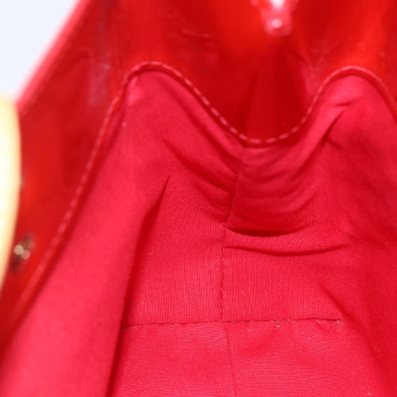 LOUIS VUITTON Monogram Vernis Reade PM Hand Bag Red Rouge M91088 LV Auth BA7437
