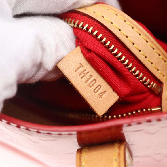 LOUIS VUITTON Monogram Vernis Reade PM Hand Bag Red Rouge M91088 LV Auth BA7437