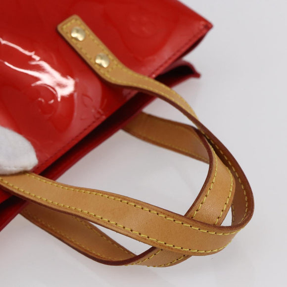 LOUIS VUITTON Monogram Vernis Reade PM Hand Bag Red Rouge M91088 LV Auth BA7437