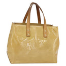 LOUIS VUITTON Monogram Vernis Reade PM Hand Bag Beige M91334 LV Auth BA7438-1