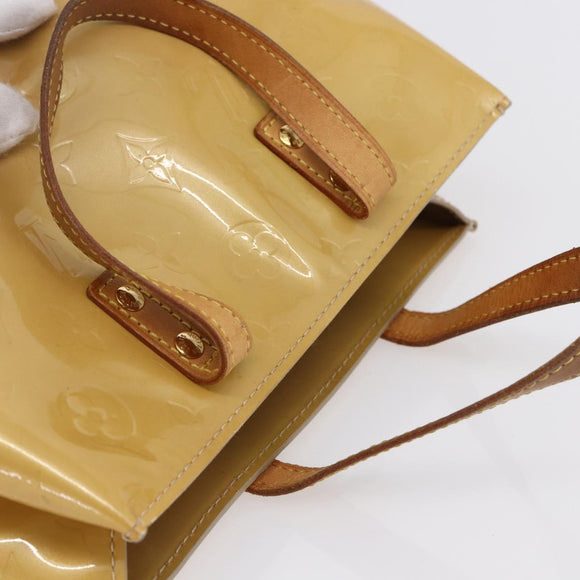LOUIS VUITTON Monogram Vernis Reade PM Hand Bag Beige M91334 LV Auth BA7438