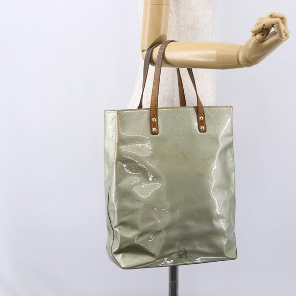 LOUIS VUITTON Monogram Vernis Reade MM Hand Bag Gris M91142 LV Auth BA7439