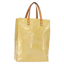 LOUIS VUITTON Monogram Vernis Reade MM Hand Bag Beige M91141 LV Auth BA7440-1