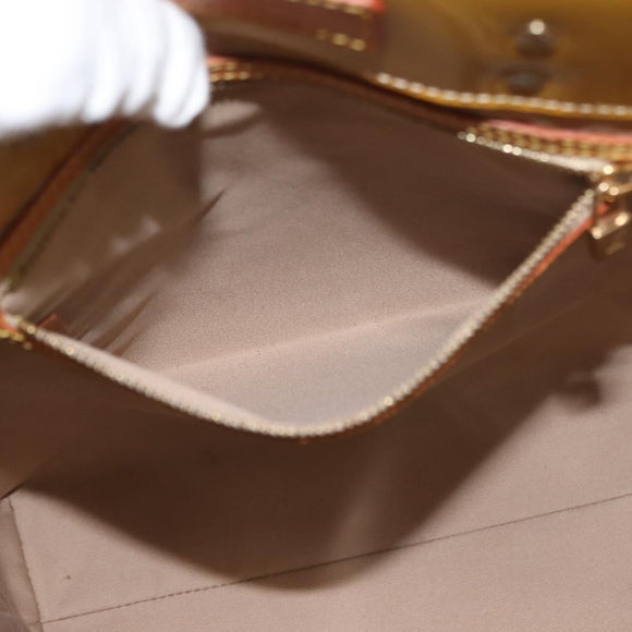 LOUIS VUITTON Monogram Vernis Reade MM Hand Bag Beige M91141 LV Auth BA7440