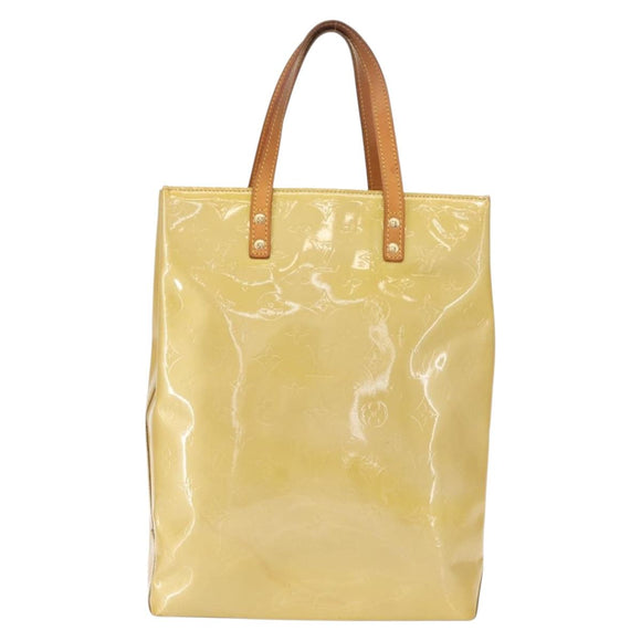 LOUIS VUITTON Monogram Vernis Reade MM Hand Bag Beige M91141 LV Auth BA7440