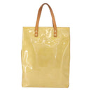 LOUIS VUITTON Monogram Vernis Reade MM Hand Bag Beige M91141 LV Auth BA7440-2