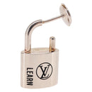 LOUIS VUITTON Lockit Learn Earring metal Silver Q16091 LV Auth BA7450-1
