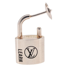 LOUIS VUITTON Lockit Learn Earring metal Silver Q16091 LV Auth BA7450 - 0