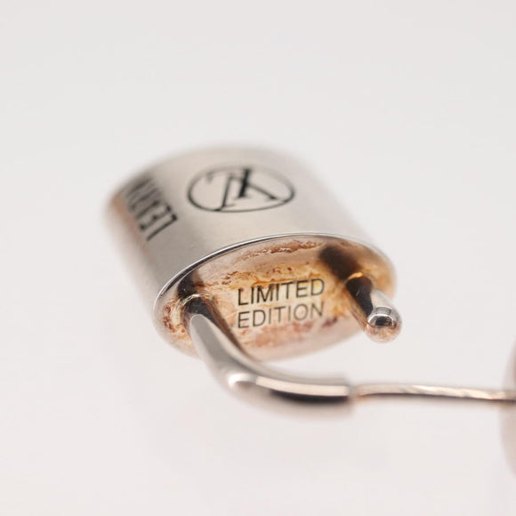 LOUIS VUITTON Lockit Learn Earring metal Silver Q16091 LV Auth BA7450