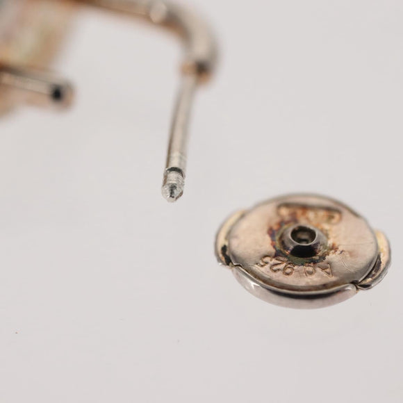 LOUIS VUITTON Lockit Learn Earring metal Silver Q16091 LV Auth BA7450