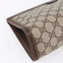 GUCCI GG Supreme Web Sherry Line Clutch Bag PVC Beige Gold 89 01 033 Auth BA7453-11