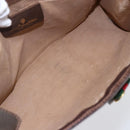 GUCCI GG Supreme Web Sherry Line Clutch Bag PVC Beige Gold 89 01 033 Auth BA7453-14