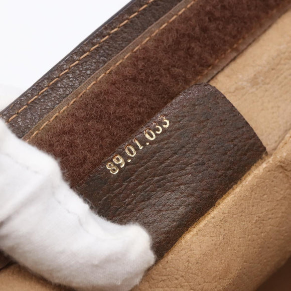 GUCCI GG Supreme Web Sherry Line Clutch Bag PVC Beige Gold 89 01 033 Auth BA7453