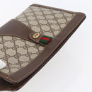 GUCCI GG Supreme Web Sherry Line Clutch Bag PVC Beige Gold 89 01 033 Auth BA7453-6