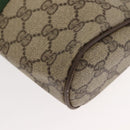 GUCCI GG Supreme Web Sherry Line Clutch Bag PVC Beige Gold 89 01 012 Auth BA7455-16