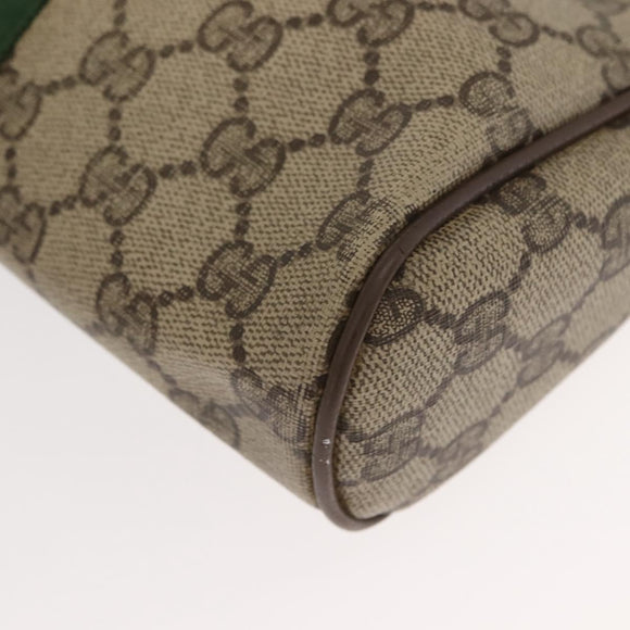 GUCCI GG Supreme Web Sherry Line Clutch Bag PVC Beige Gold 89 01 012 Auth BA7455