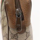 GUCCI GG Supreme Web Sherry Line Clutch Bag PVC Beige Gold 89 01 012 Auth BA7455-9