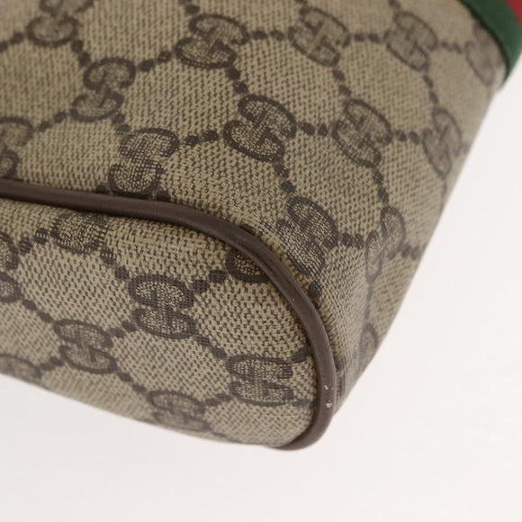 GUCCI GG Supreme Web Sherry Line Clutch Bag PVC Beige Gold 89 01 012 Auth BA7455