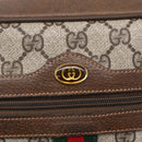 GUCCI GG Supreme Web Sherry Line Shoulder Bag PVC Beige Gold Auth BA7456-18