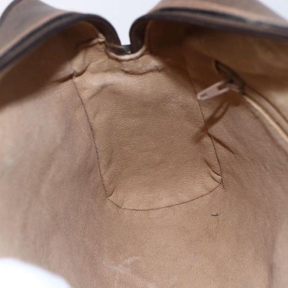 GUCCI GG Supreme Web Sherry Line Shoulder Bag PVC Beige Gold Auth BA7456