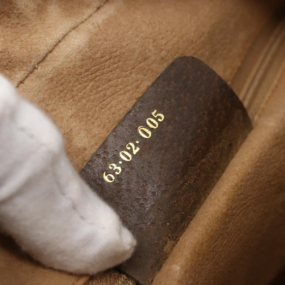 GUCCI GG Supreme Web Sherry Line Shoulder Bag PVC Beige Gold Auth BA7456