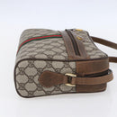 GUCCI GG Supreme Web Sherry Line Shoulder Bag PVC Beige Gold Auth BA7456-4