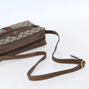 GUCCI GG Supreme Web Sherry Line Shoulder Bag PVC Beige Gold Auth BA7456-7