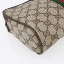 GUCCI GG Supreme Web Sherry Line Clutch Bag PVC Beige 75 01 012 Auth BA7457-16