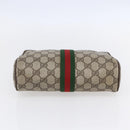 GUCCI GG Supreme Web Sherry Line Clutch Bag PVC Beige 75 01 012 Auth BA7457-6