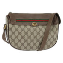 GUCCI GG Supreme Web Sherry Line Bag PVC Beige Gold 001 58 0918 Auth BA7459-1