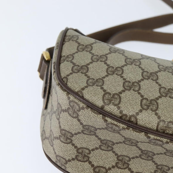 GUCCI GG Supreme Web Sherry Line Bag PVC Beige Gold 001 58 0918 Auth BA7459