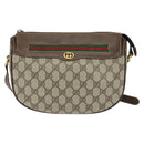 GUCCI GG Supreme Web Sherry Line Bag PVC Beige Gold 001 58 0918 Auth BA7459-2