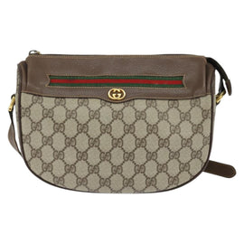GUCCI GG Supreme Web Sherry Line Bag PVC Beige Gold 001 58 0918 Auth BA7459 - 0