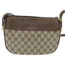 GUCCI GG Supreme Web Sherry Line Bag PVC Beige Gold 001 58 0918 Auth BA7459-3