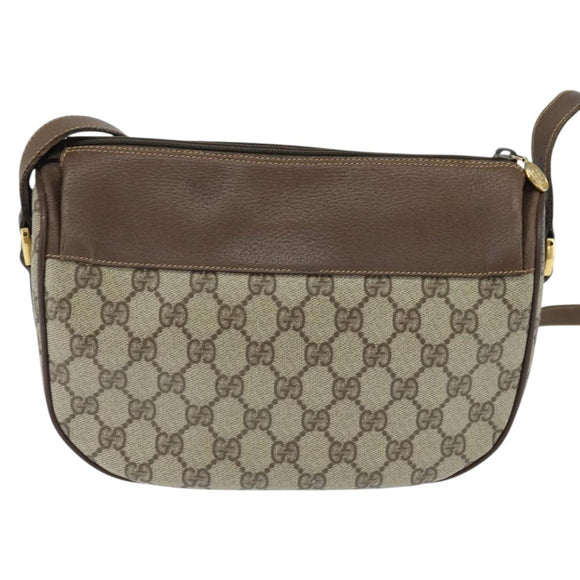 GUCCI GG Supreme Web Sherry Line Bag PVC Beige Gold 001 58 0918 Auth BA7459