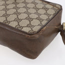 GUCCI GG Supreme Web Sherry Line Shoulder Bag PVC Beige Gold Auth BA7460-10