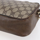 GUCCI GG Supreme Web Sherry Line Shoulder Bag PVC Beige Gold Auth BA7460-12