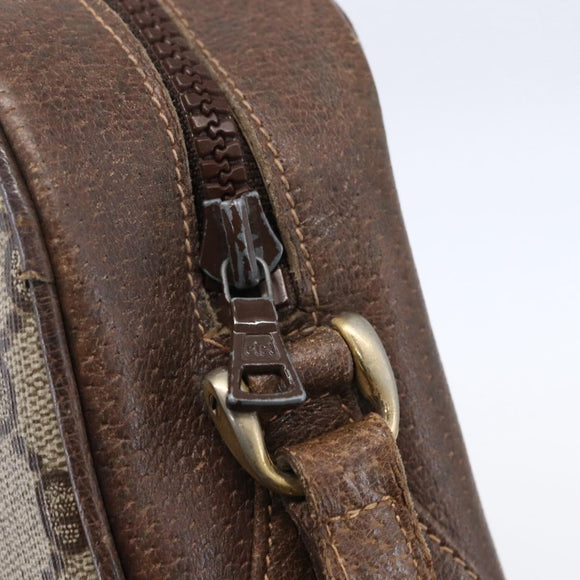 GUCCI GG Supreme Web Sherry Line Shoulder Bag PVC Beige Gold Auth BA7460