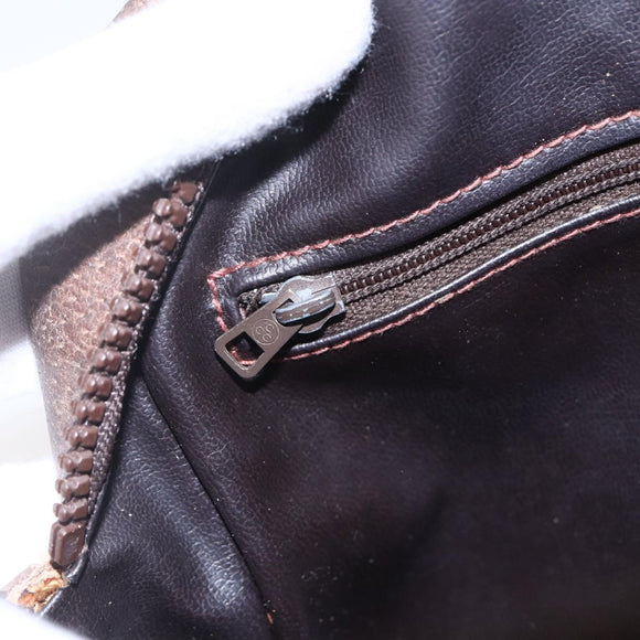 GUCCI GG Supreme Web Sherry Line Shoulder Bag PVC Beige Gold Auth BA7460