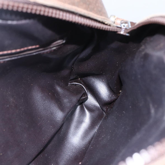 GUCCI GG Supreme Web Sherry Line Shoulder Bag PVC Beige Gold Auth BA7460