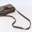 GUCCI GG Supreme Web Sherry Line Shoulder Bag PVC Beige Gold Auth BA7460-7