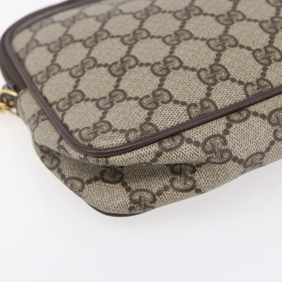 GUCCI GG Supreme Shoulder Bag PVC Beige Gold 97 02 068 Auth BA7461