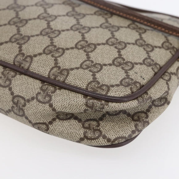 GUCCI GG Supreme Shoulder Bag PVC Beige Gold 97 02 068 Auth BA7461