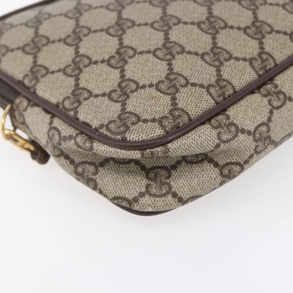 GUCCI GG Supreme Shoulder Bag PVC Beige Gold 97 02 068 Auth BA7461