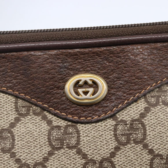 GUCCI GG Supreme Shoulder Bag PVC Beige Gold 97 02 068 Auth BA7461