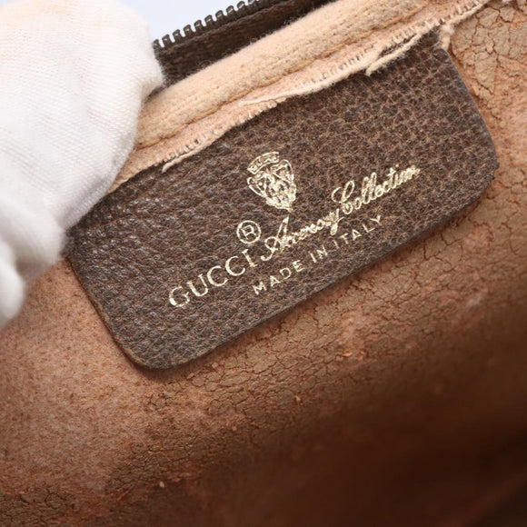 GUCCI GG Supreme Shoulder Bag PVC Beige Gold 97 02 068 Auth BA7461