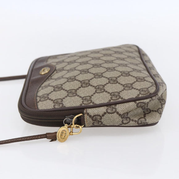 GUCCI GG Supreme Shoulder Bag PVC Beige Gold 97 02 068 Auth BA7461