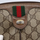 GUCCI GG Supreme Web Sherry Line Bag PVC Beige Gold 904 02 047 Auth BA7462-18
